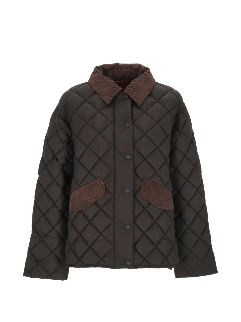 Save The Duck Jodie corduroy-collar puffer jacket - Braun