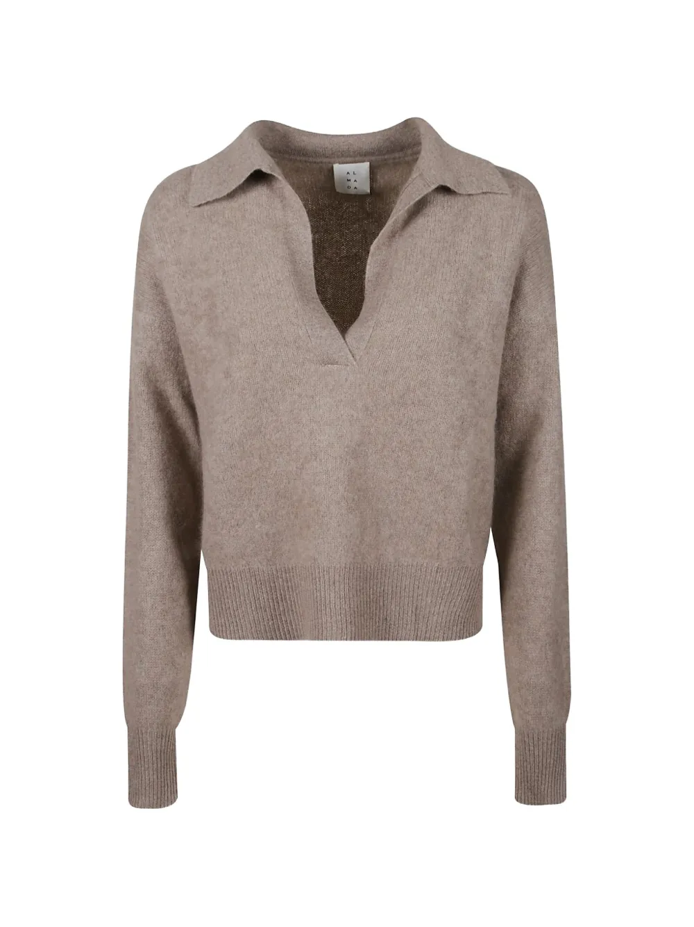 Almada Label v-neck collared sweater