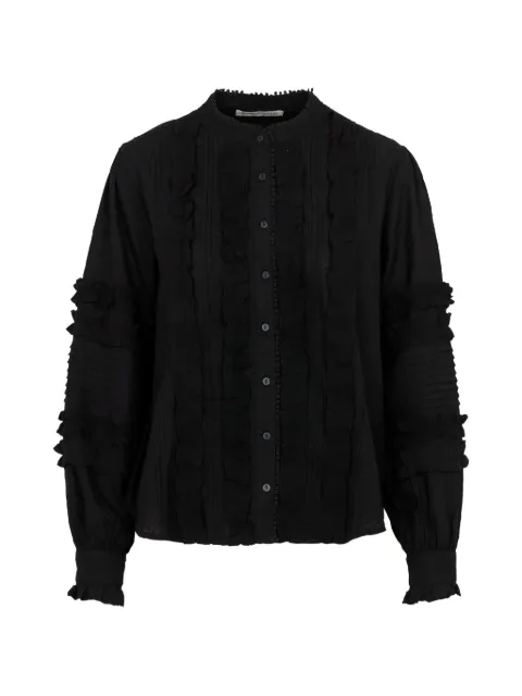 MAISON HOTEL Farruca ruffled lace-trim blouse