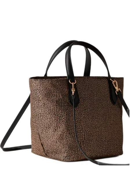 Borbonese B-Escape optyll print leather-trim tote bag