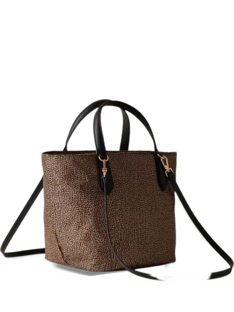 Borbonese B-Escape optyll-print leather-trim tote bag