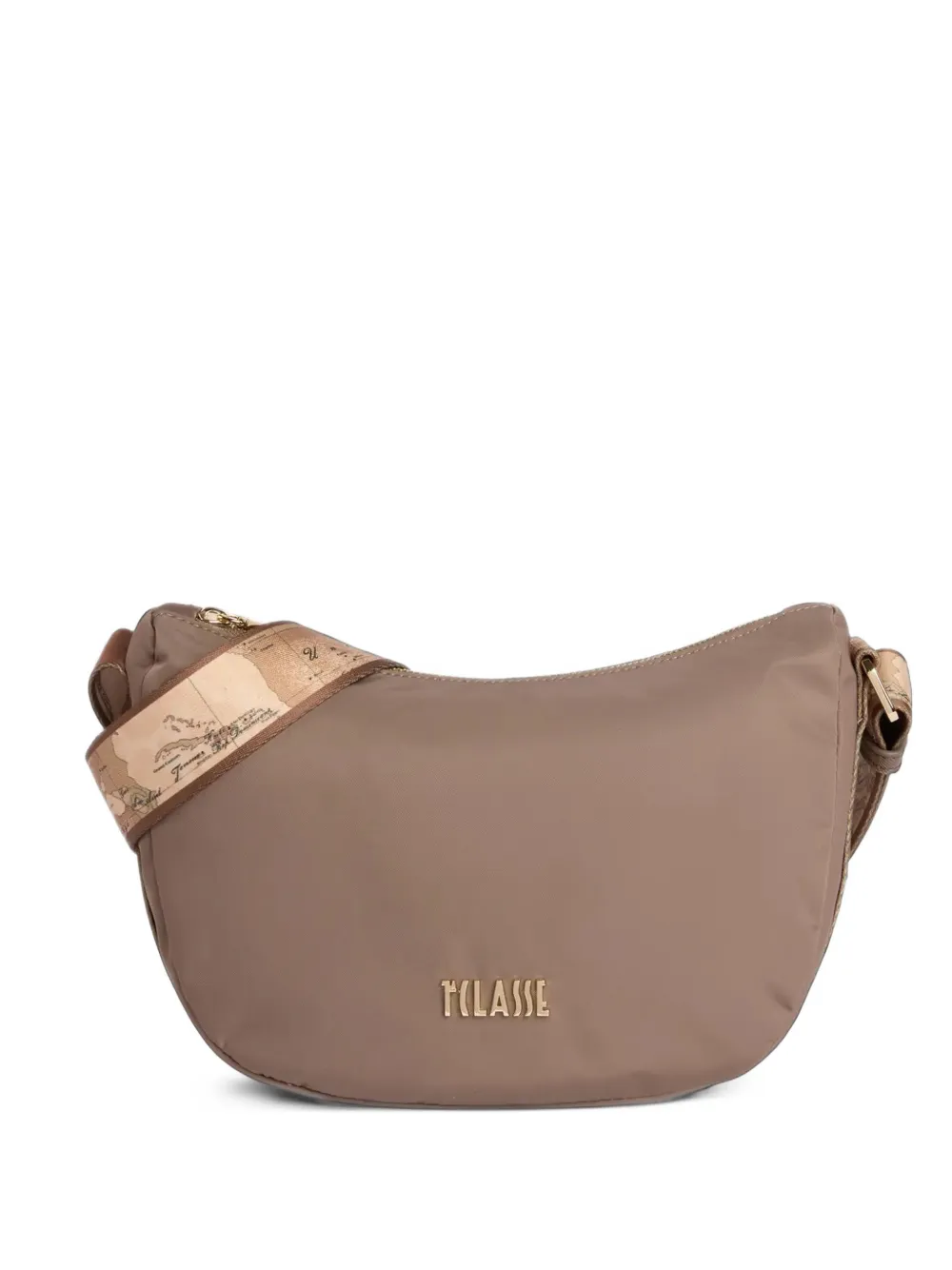 ALVIERO MARTINI 1° CLASSE logo-plaque shoulder bag - Braun