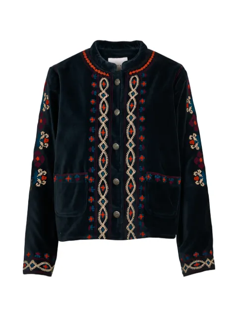 MAISON HOTEL Breton embroidered velvet blazer