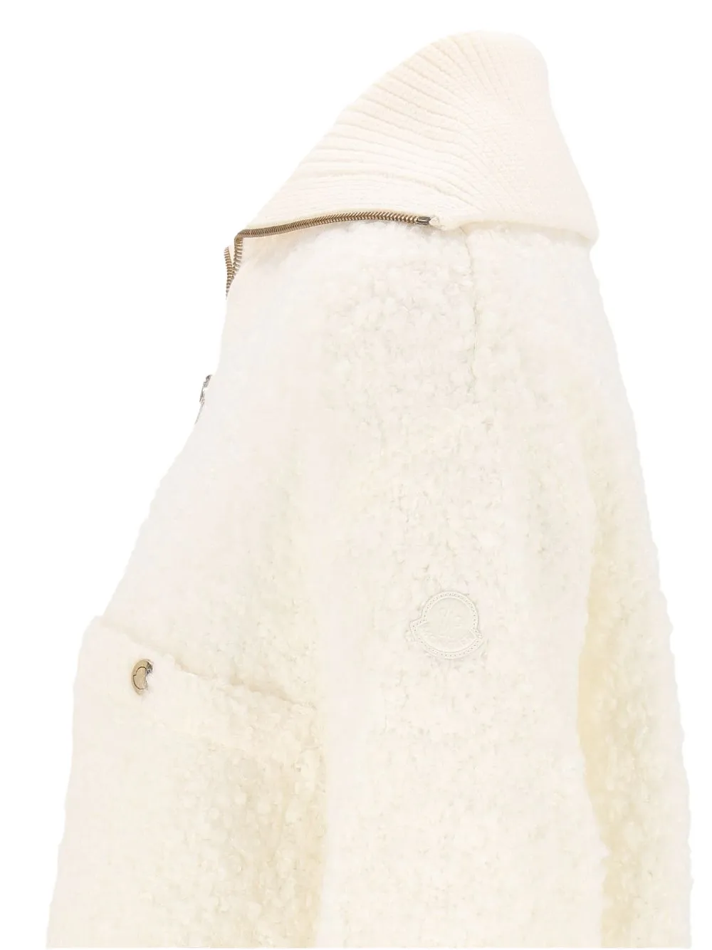 Moncler tweed zip-up shirt jacket Beige