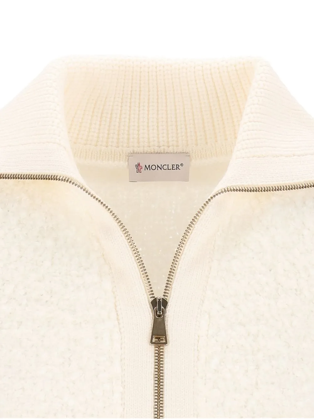 Moncler tweed zip-up shirt jacket Beige