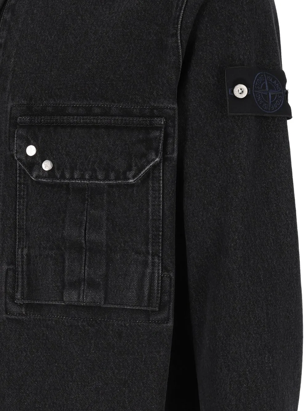 Stone Island 1200002 black denim-medium grainy wash Zwart