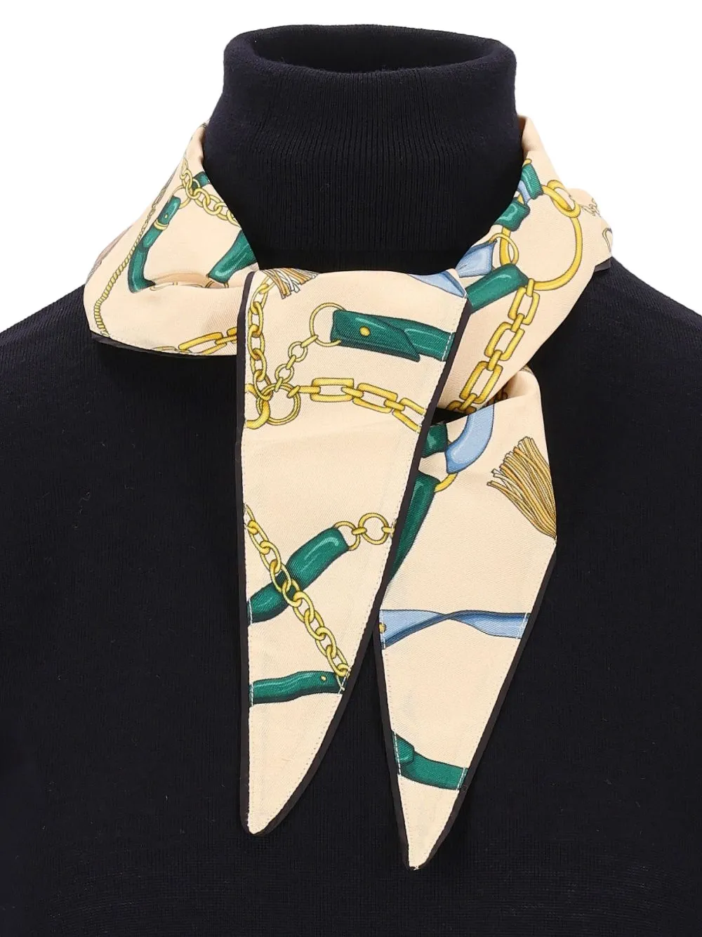 Forte silk foulard turtleneck sweater Blauw