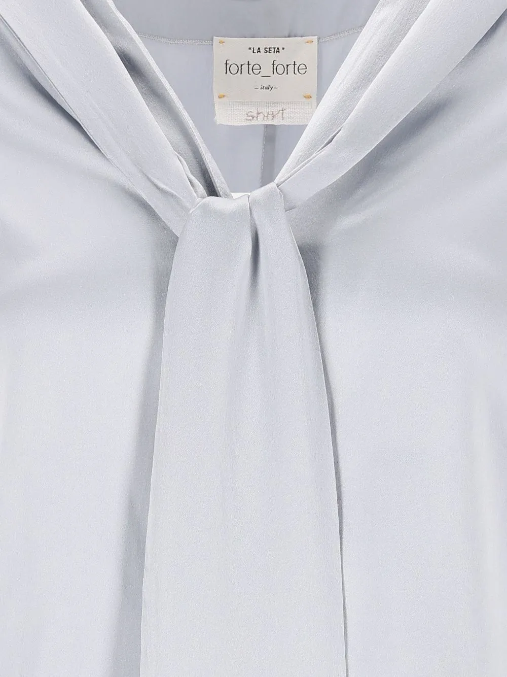 Forte Blouse van zijdesatijn met franje Grijs