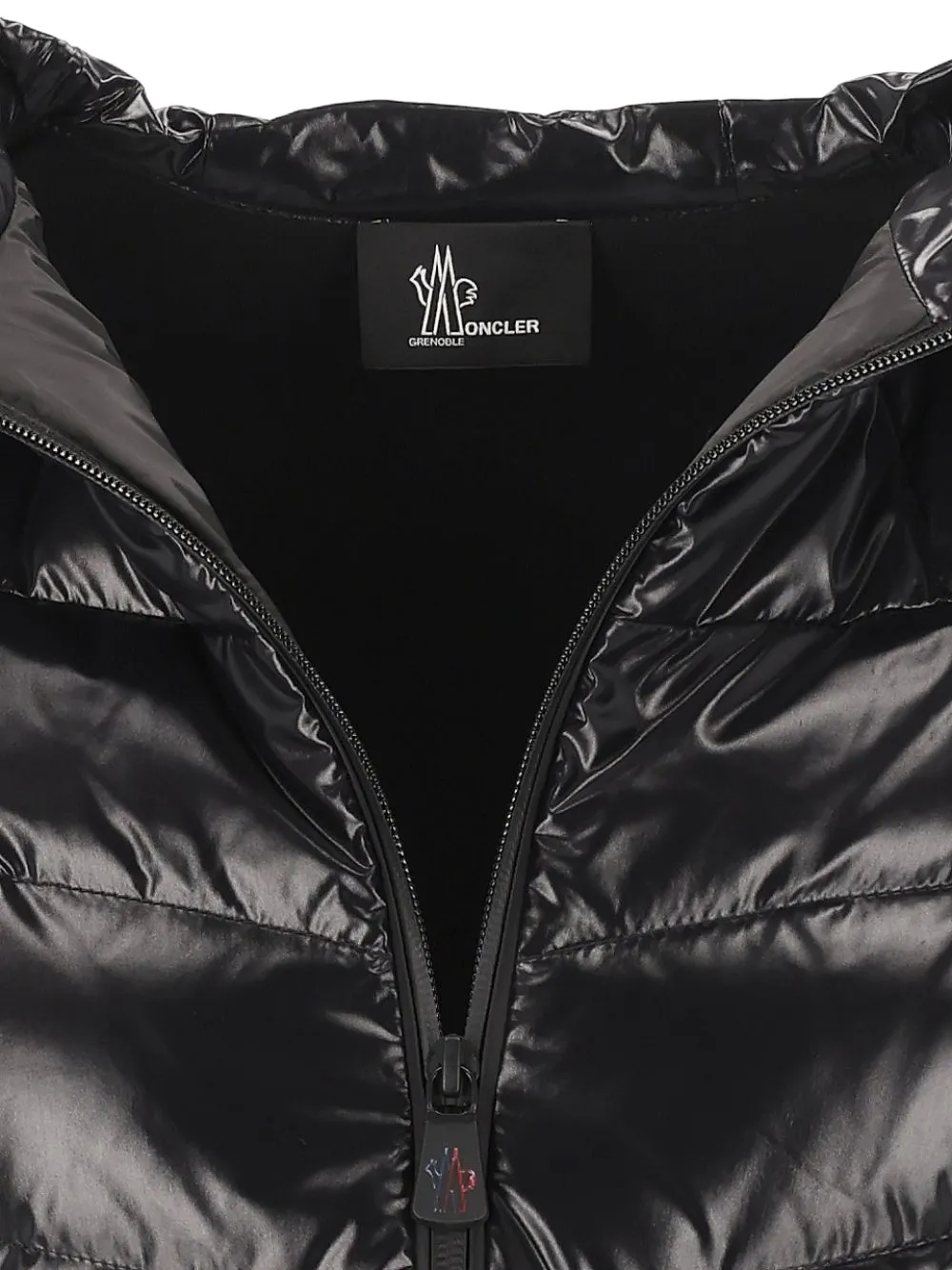 Moncler Grenoble quilted-panel drawstring hoodie Zwart
