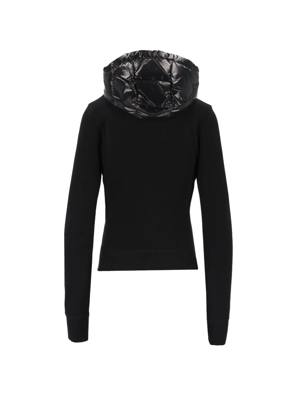Moncler Grenoble quilted-panel drawstring hoodie Zwart