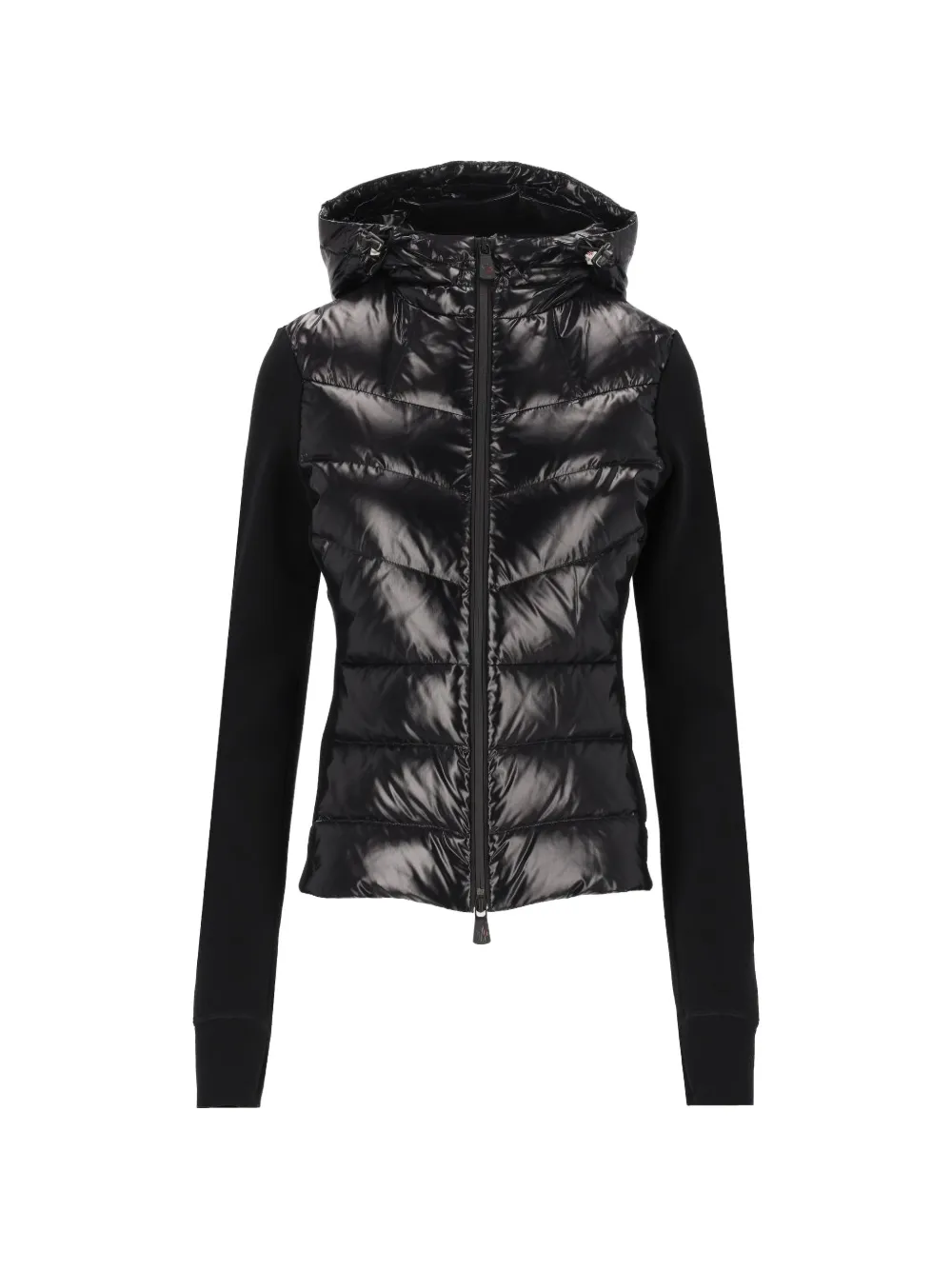Moncler Grenoble quilted-panel drawstring hoodie Zwart