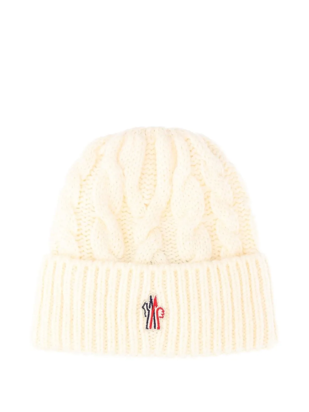 Moncler Grenoble cable-knit beanie hat Wit
