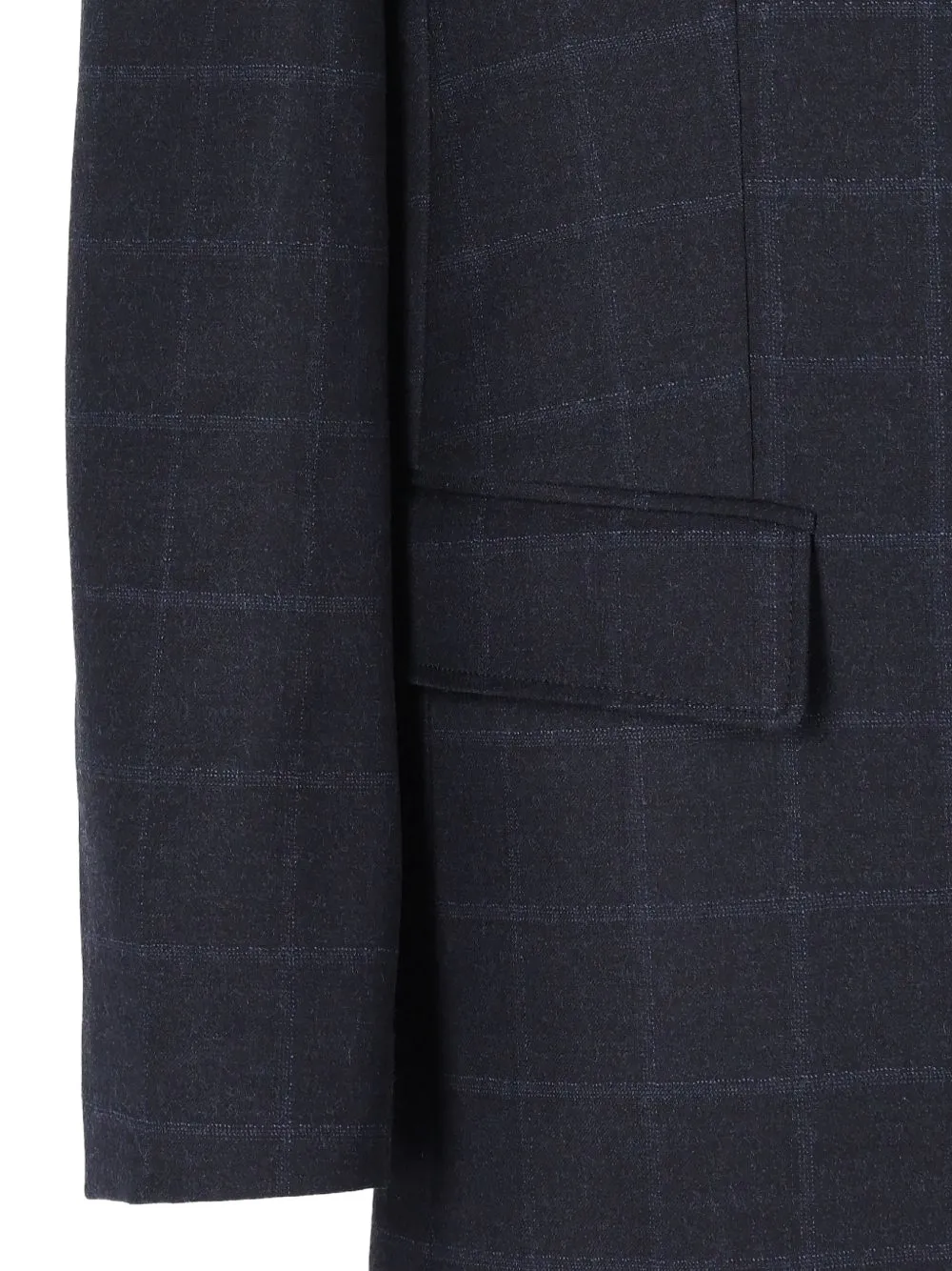 Emporio Armani single-breasted blazer in check stretch virgin wool Blauw