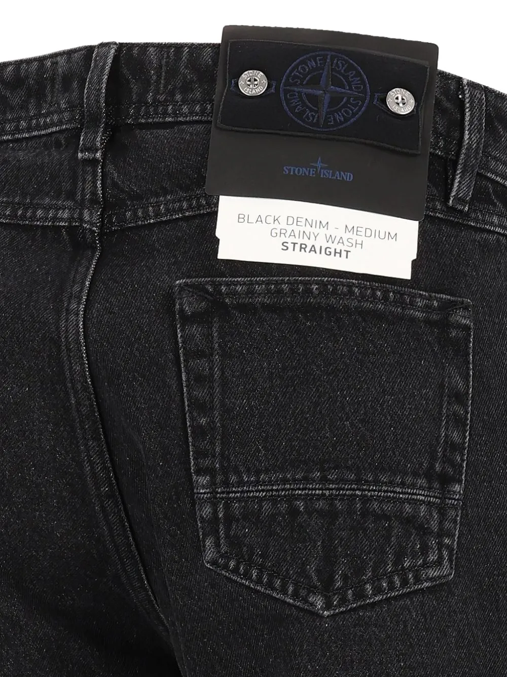 Stone Island grainy-wash straight-leg jeans Zwart