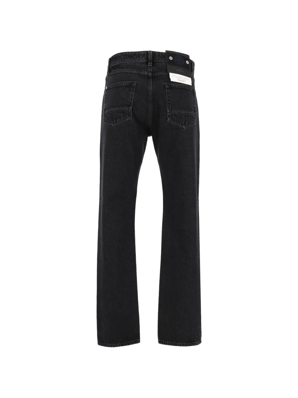 Stone Island grainy-wash straight-leg jeans Zwart
