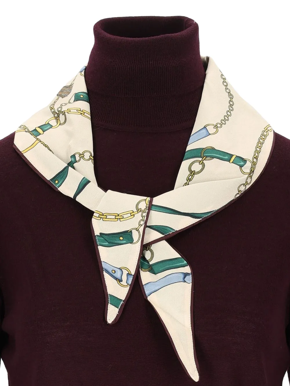 Forte silk-scarf roll-neck sweater Rood