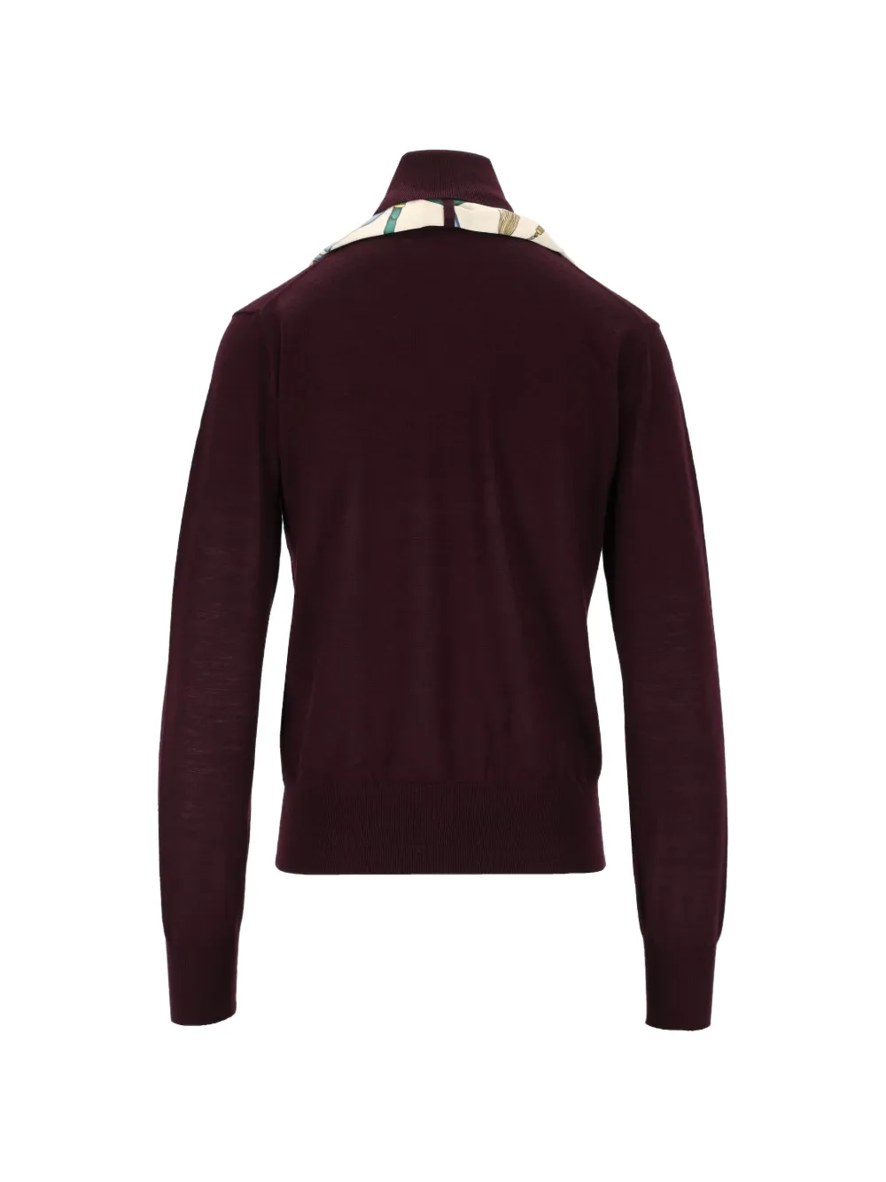 Forte silk-scarf roll-neck sweater Rood
