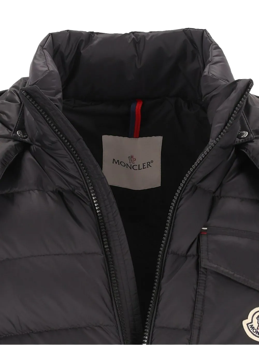 Moncler Verith hooded short down jacket Zwart