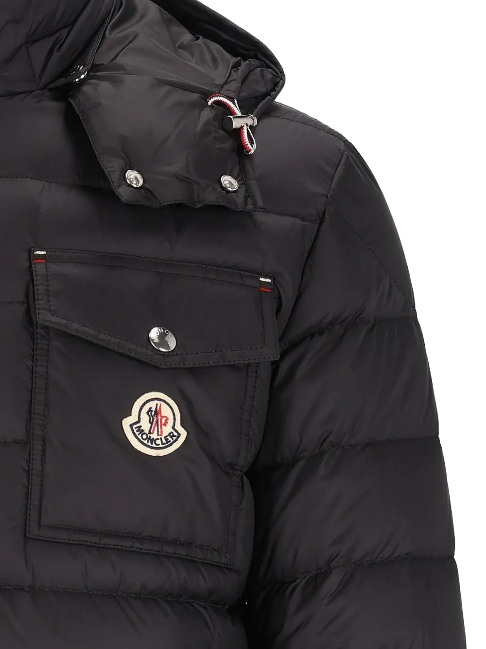 Moncler Verith hooded short down jacket Zwart
