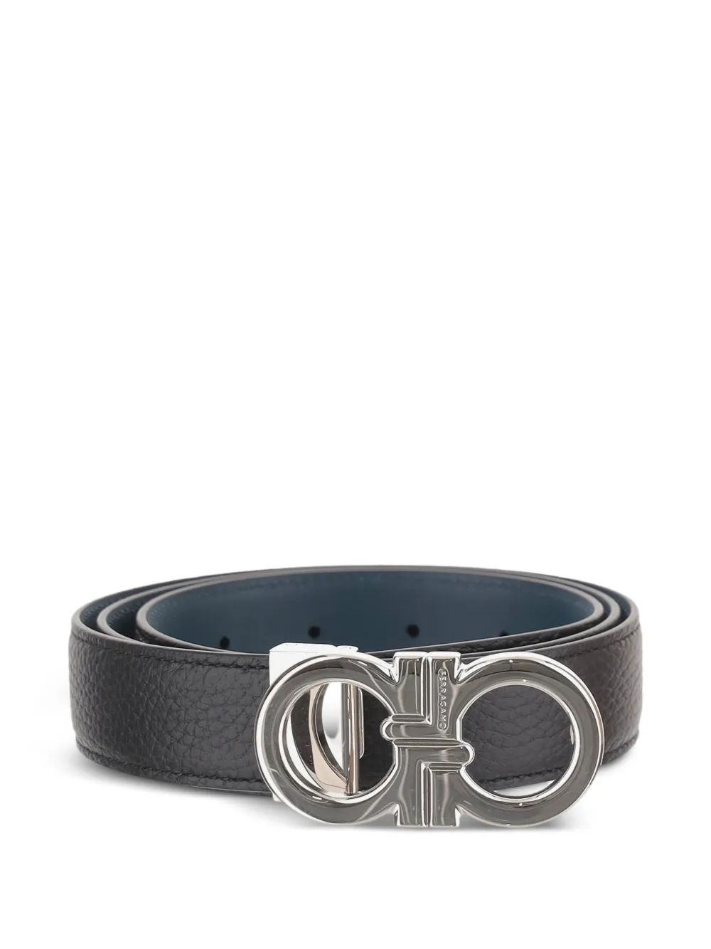 Ferragamo reversible and adjustable Gancini belt - Black