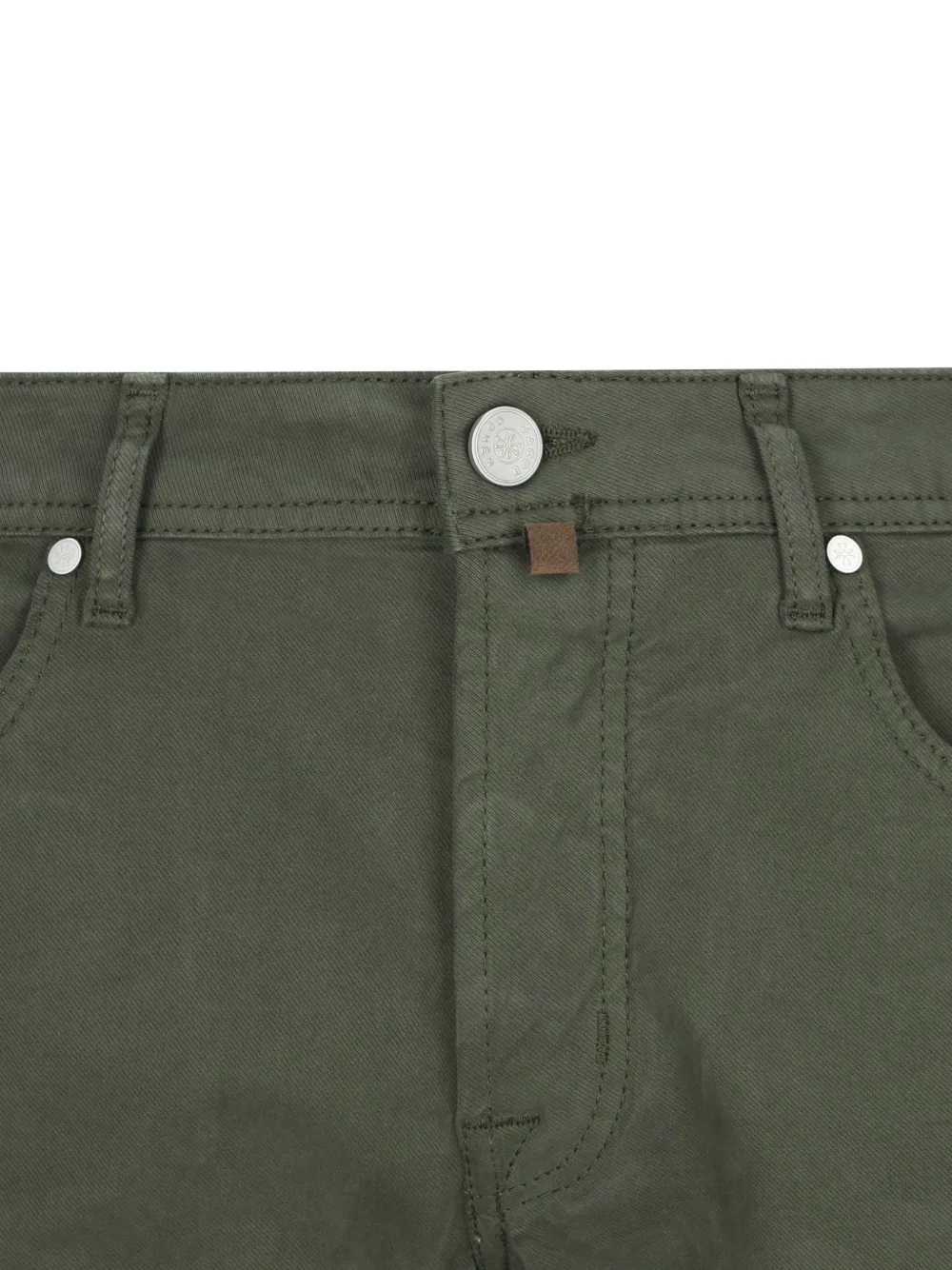 Jacob Cohën logo-patch straight-leg trousers Groen