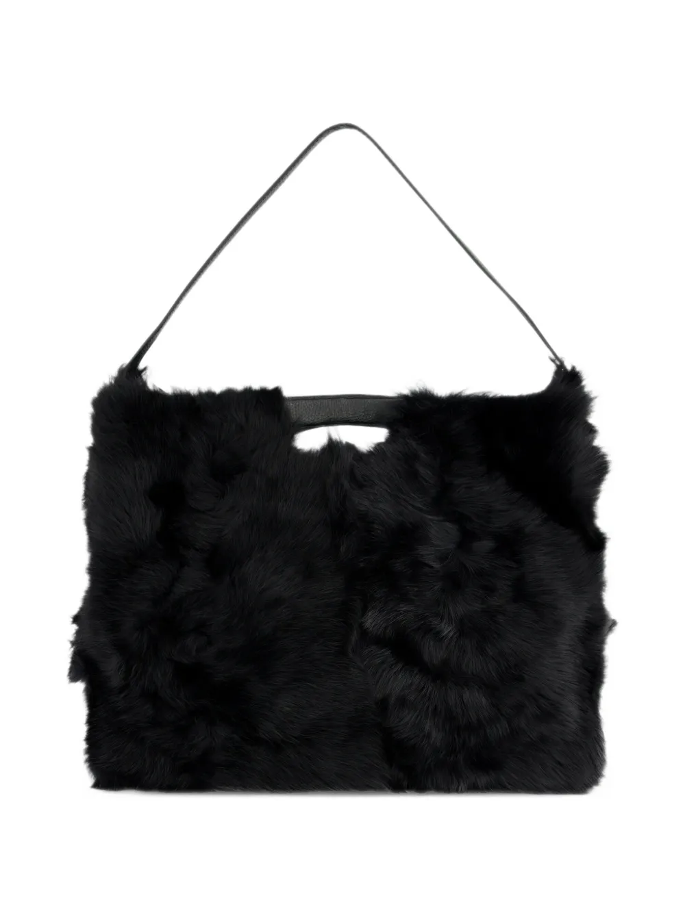 BOGNER shearling logo-patch shoulder bag Zwart