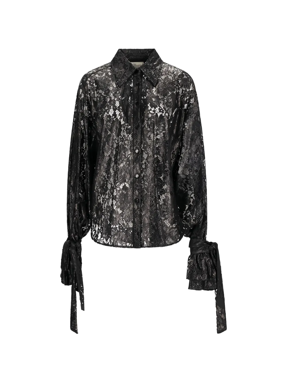 Blumarine lace tie-cuff shirt Zwart