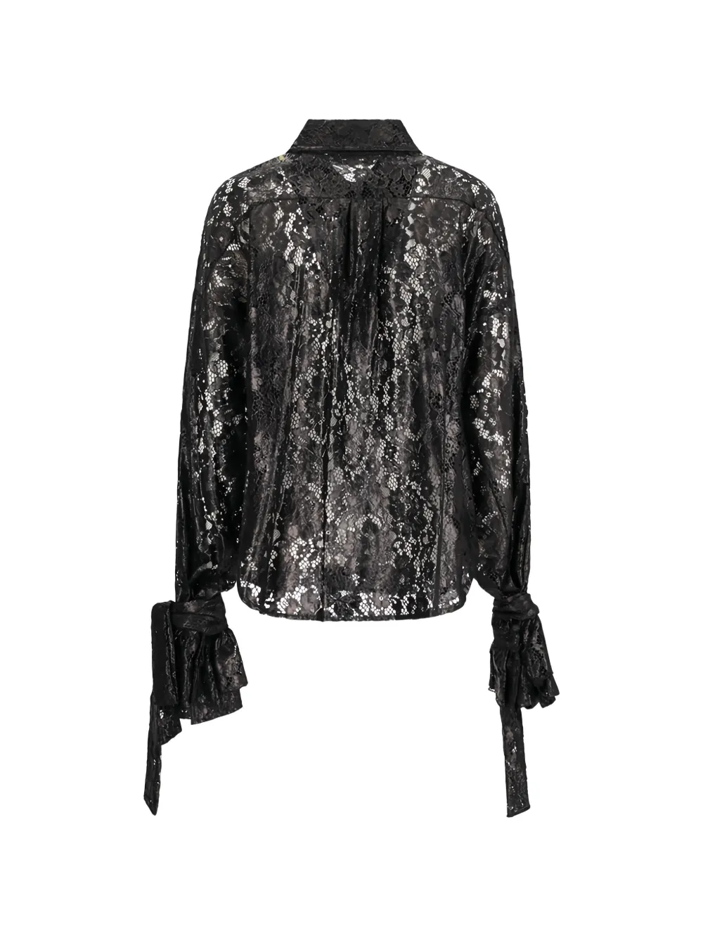 Blumarine lace tie-cuff shirt Zwart