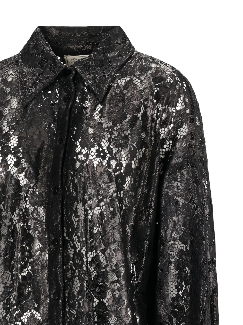 Blumarine lace tie-cuff shirt Zwart