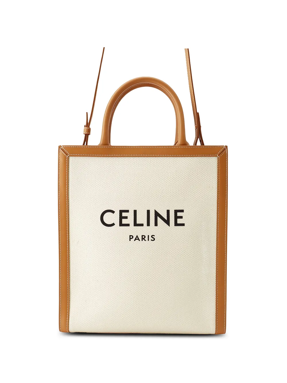 Celine Pre-Owned 2021 Small Canvas Vertical Cabas satchel - Braun