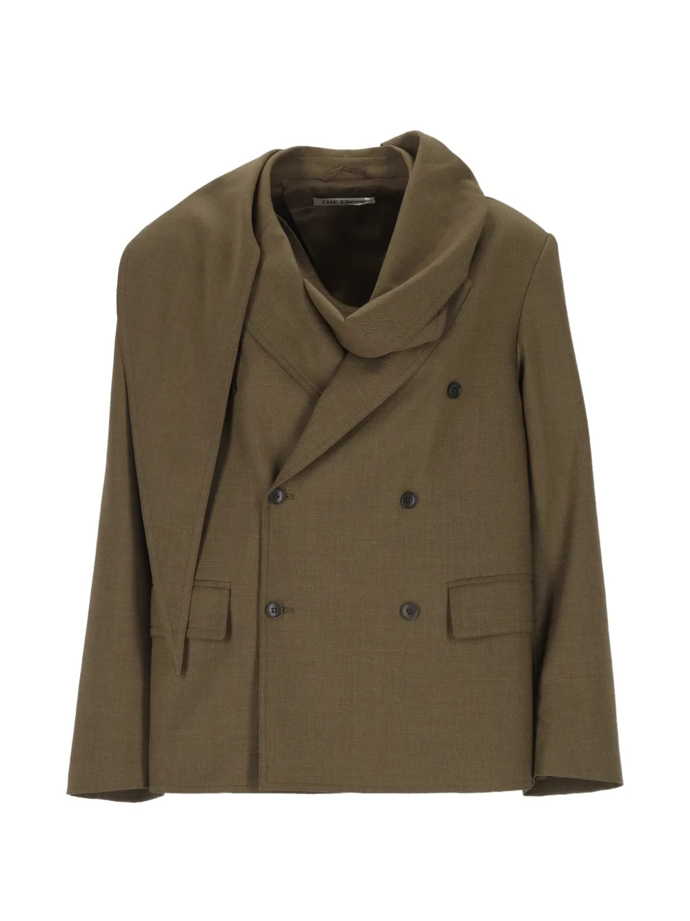 The Erose double-breasted scarf-detail blazer - Grün