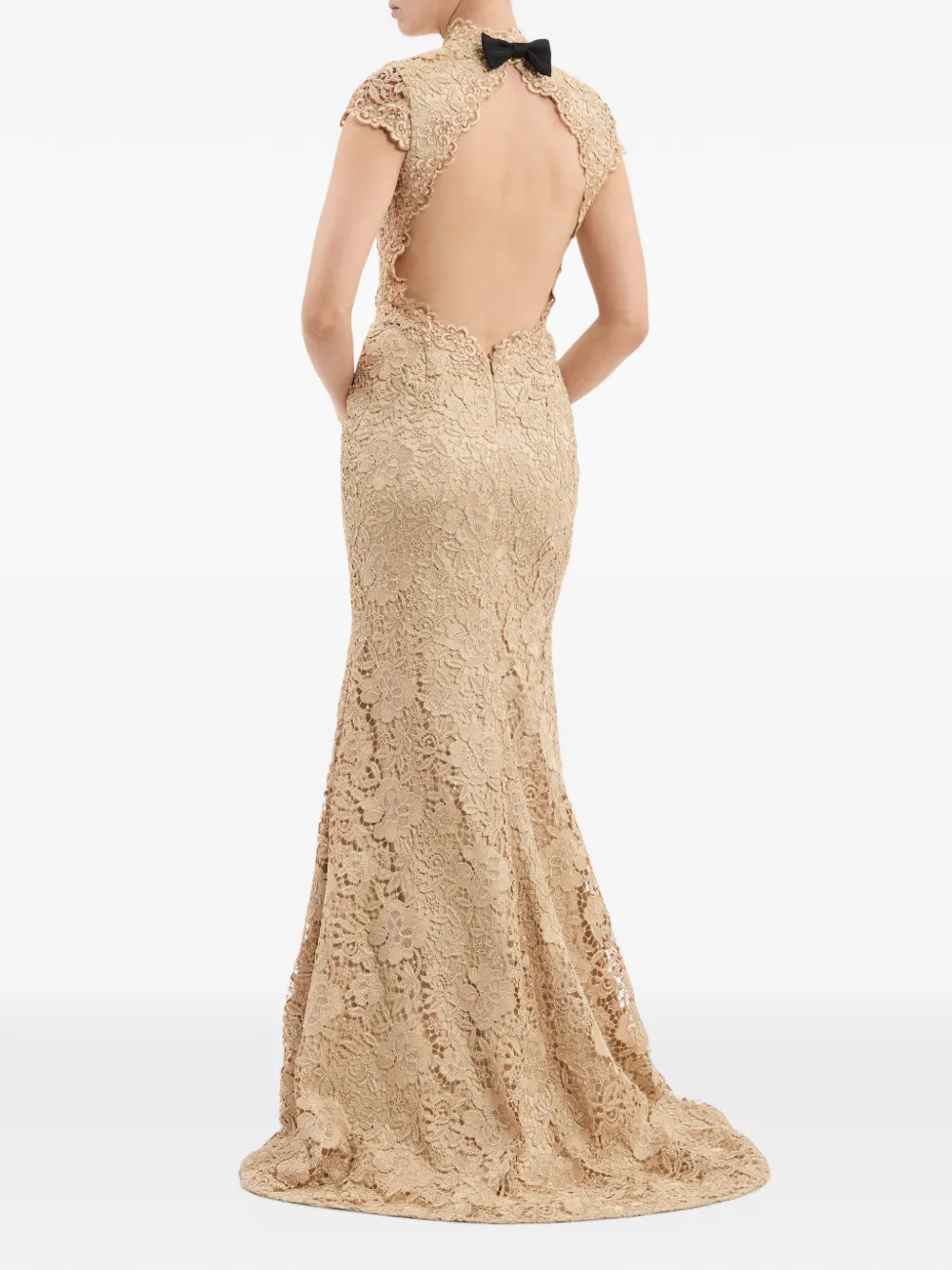 Rebecca Vallance Nottingham avondjurk met korte mouwen Beige