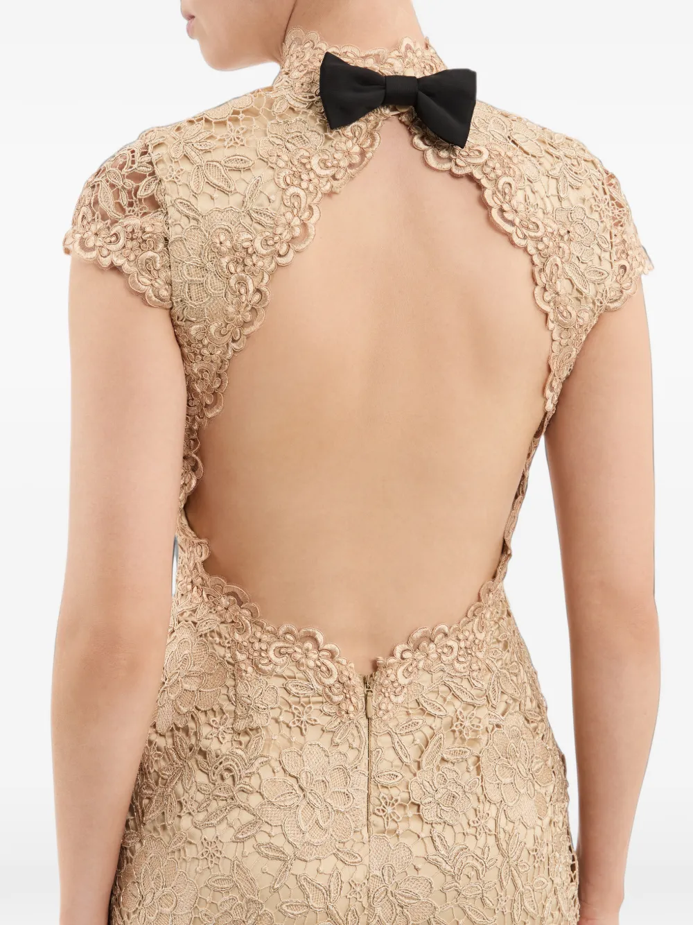 Rebecca Vallance Nottingham avondjurk met korte mouwen Beige