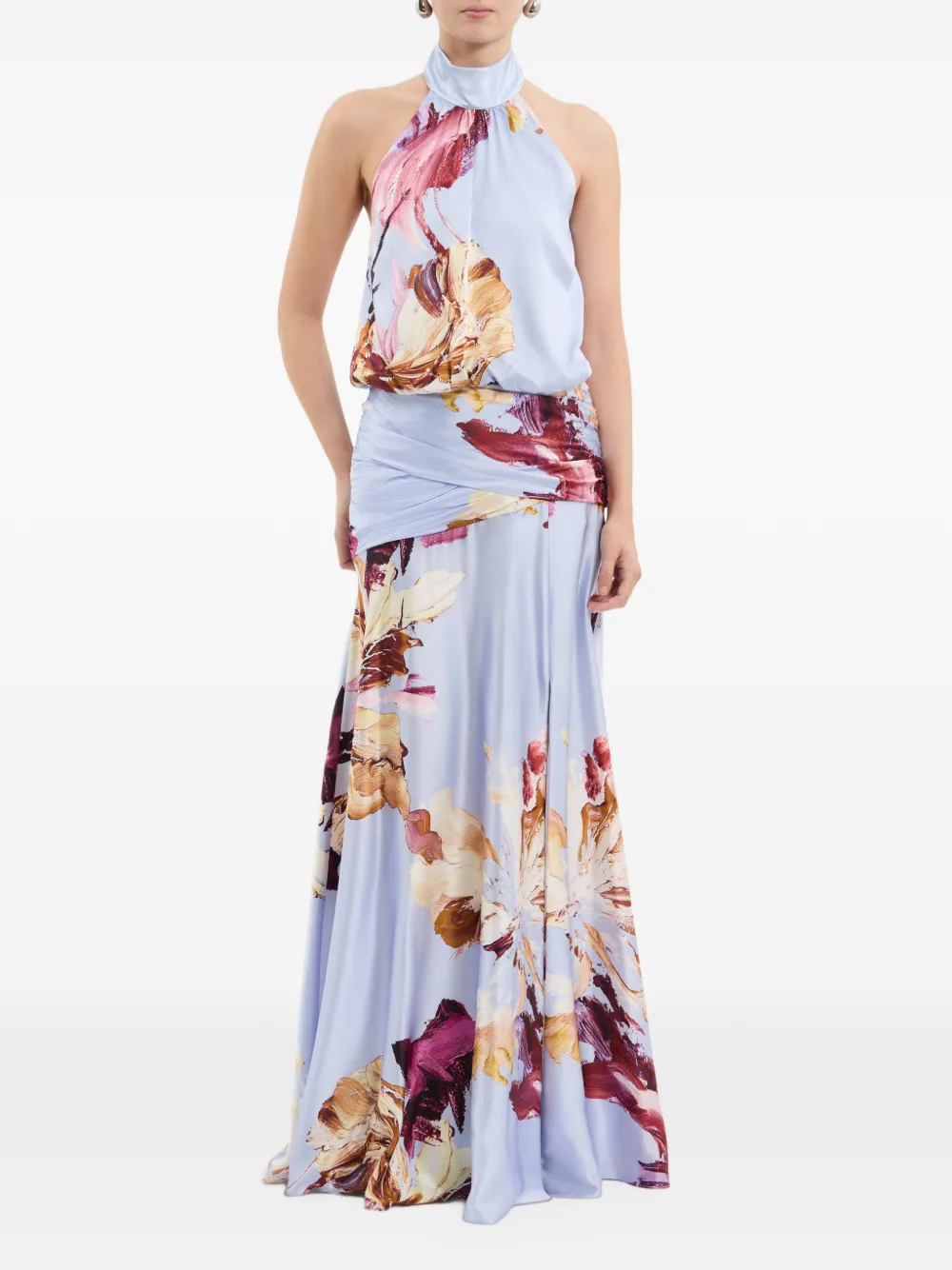 Rebecca Vallance Fleur De Lis maxi-jurk met bloemen-print Blauw