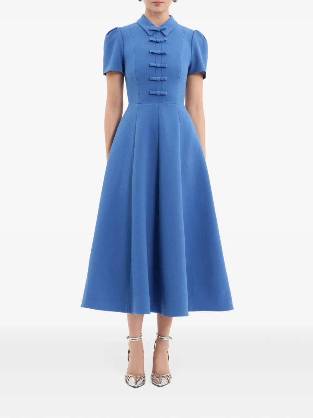 Rebecca Vallance Preston midi-jurk met korte mouwen Blauw