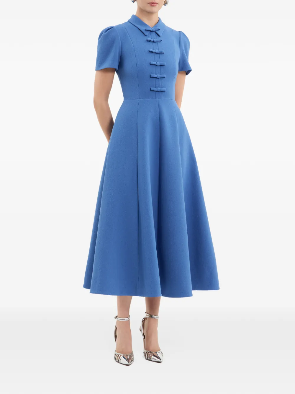 Rebecca Vallance Preston midi-jurk met korte mouwen Blauw