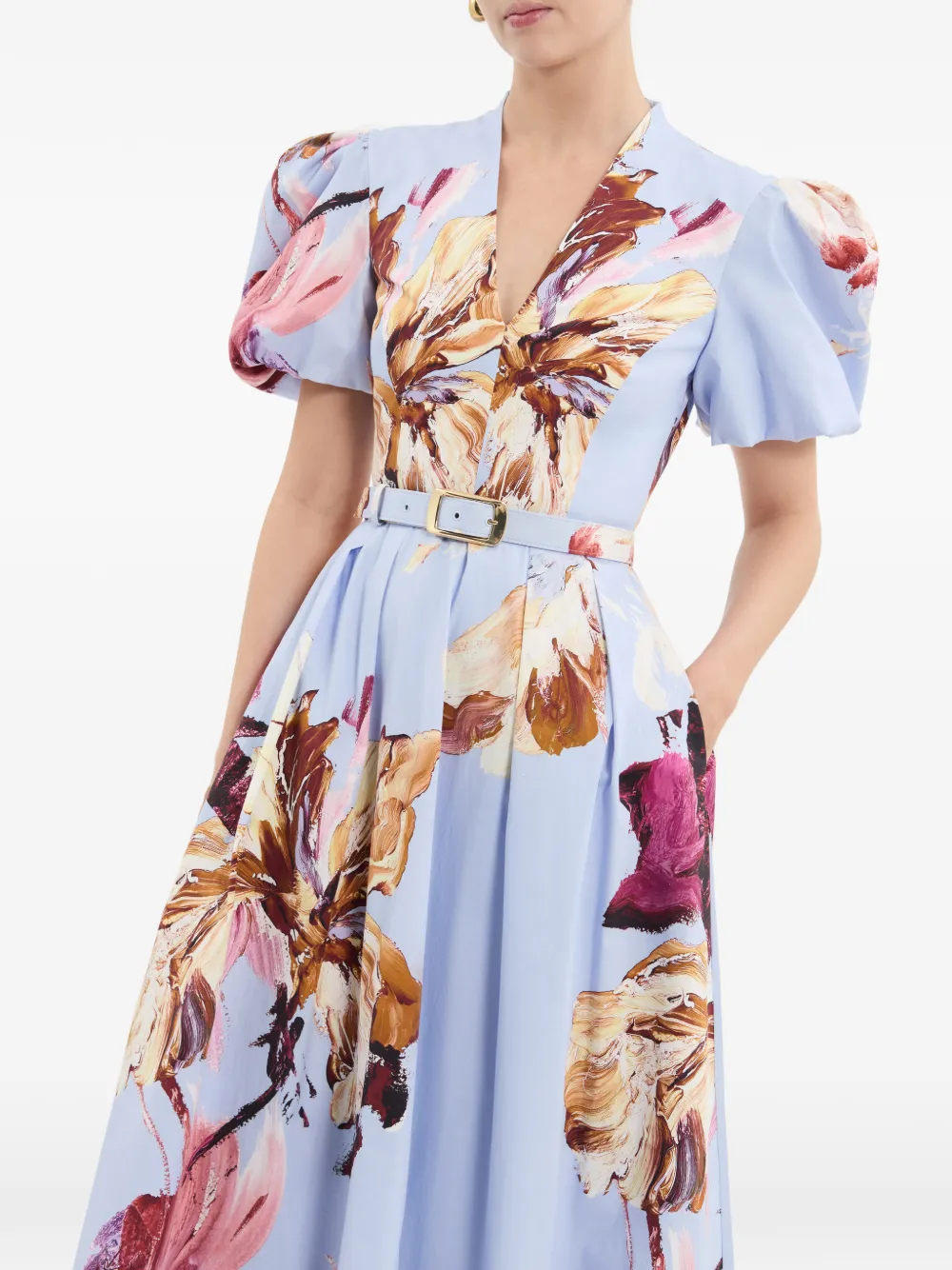 Rebecca Vallance Midi-jurk met Fleur De Lis-print Blauw