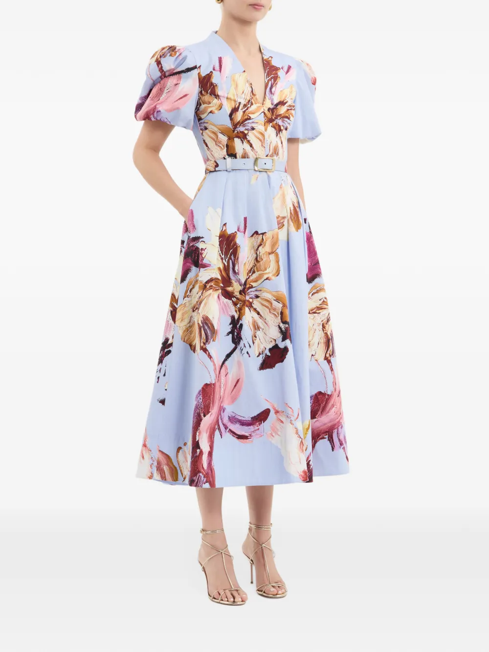 Rebecca Vallance Midi-jurk met Fleur De Lis-print Blauw