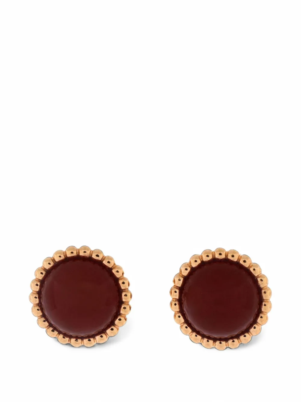 Van Cleef & Arpels Pre-Owned Perlée Couleurs Stud 18K Rose Gold and Carnelian earrings - Rosa