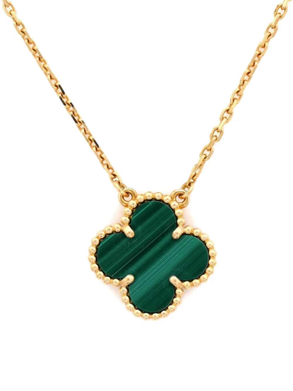Van Cleef & Arpels Pre-Owned Vintage Alhambra Pendant 18K Yellow Gold and Malachite necklace - Oro