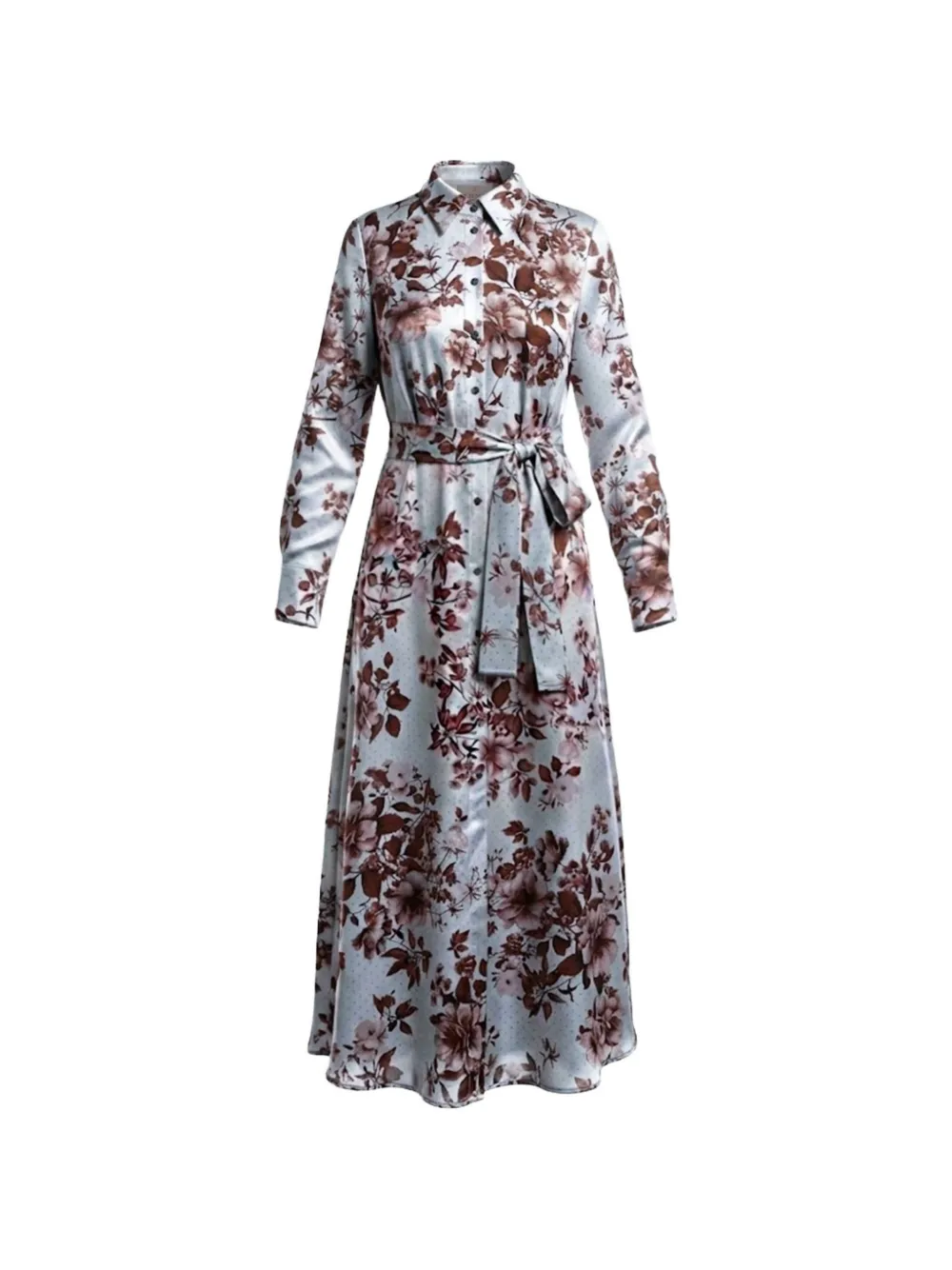 Marella floral-print belted shirt maxi dress - Bleu Marella floral-print belted shirt maxi dress - Bleu