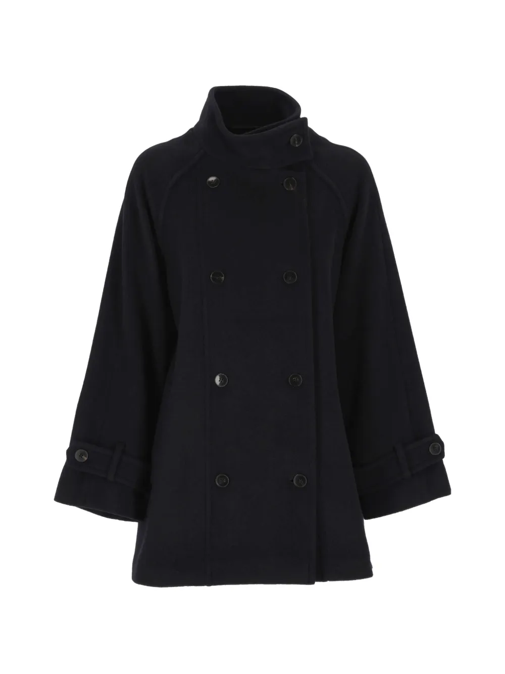 Marella double-breasted funnel-neck jacket Zwart