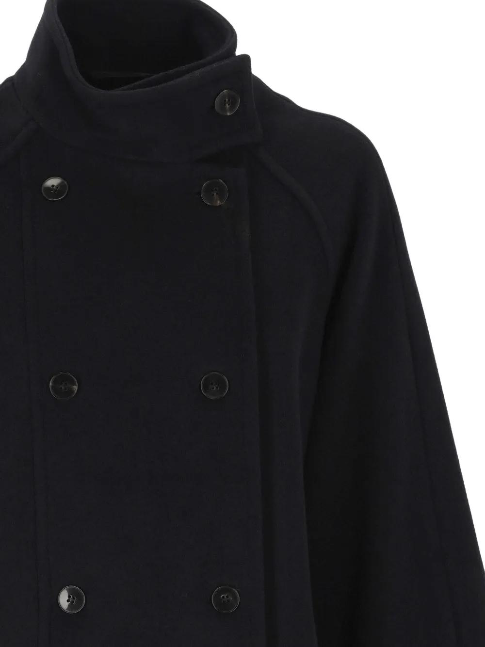 Marella double-breasted funnel-neck jacket Zwart