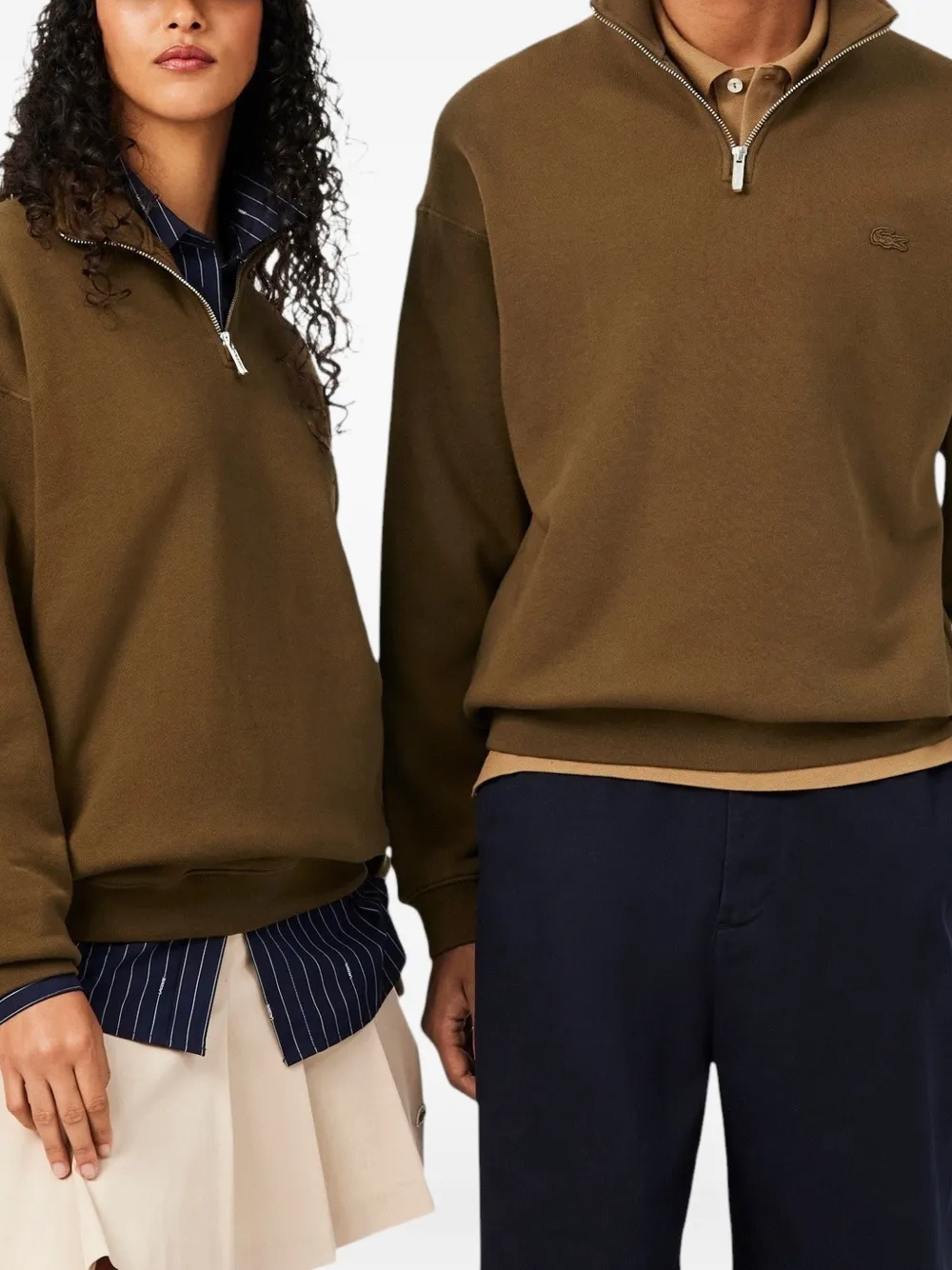 Lacoste Fleece sweater Bruin