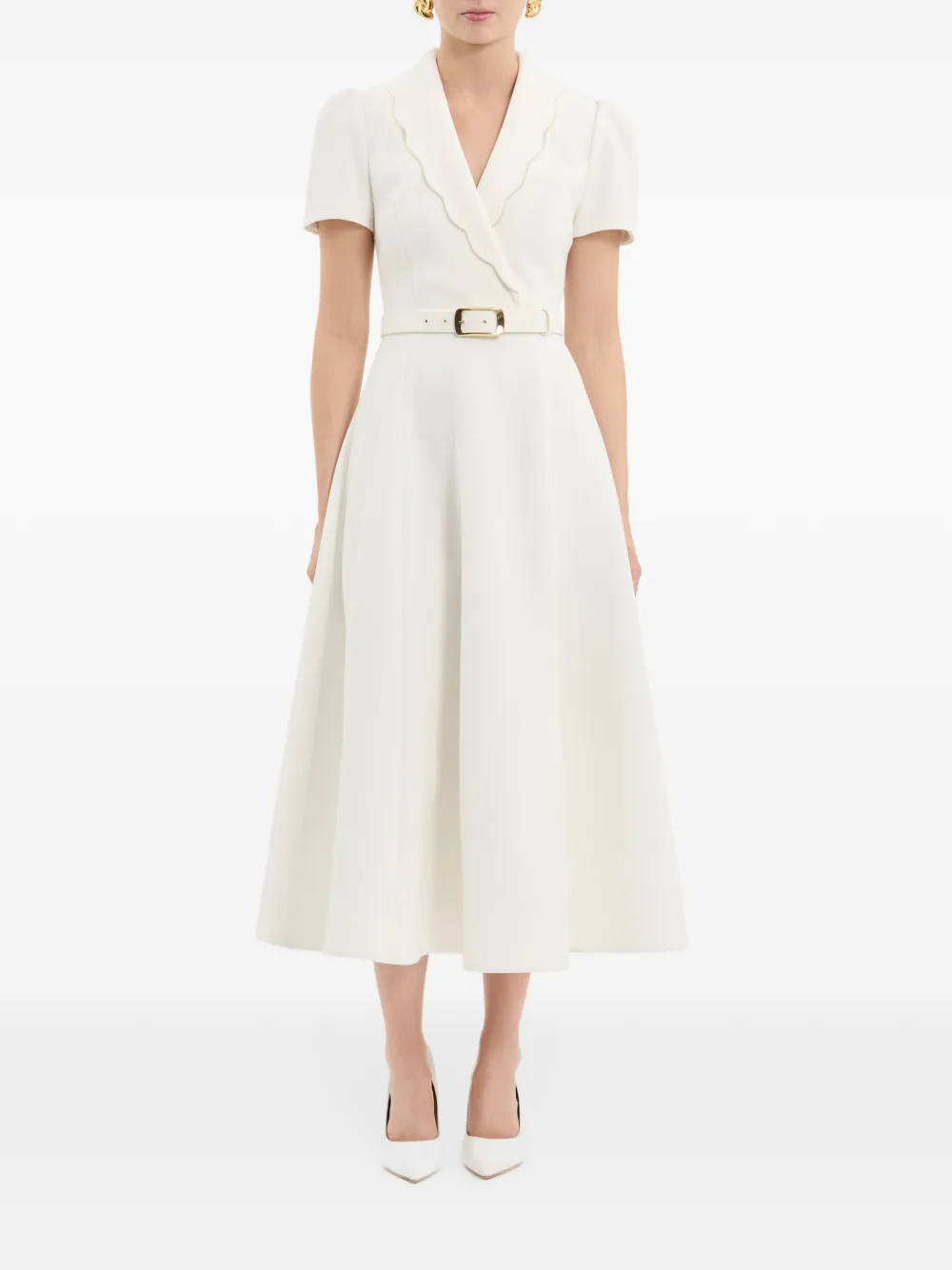 Rebecca Vallance Christopher midi-jurk met korte mouwen Wit
