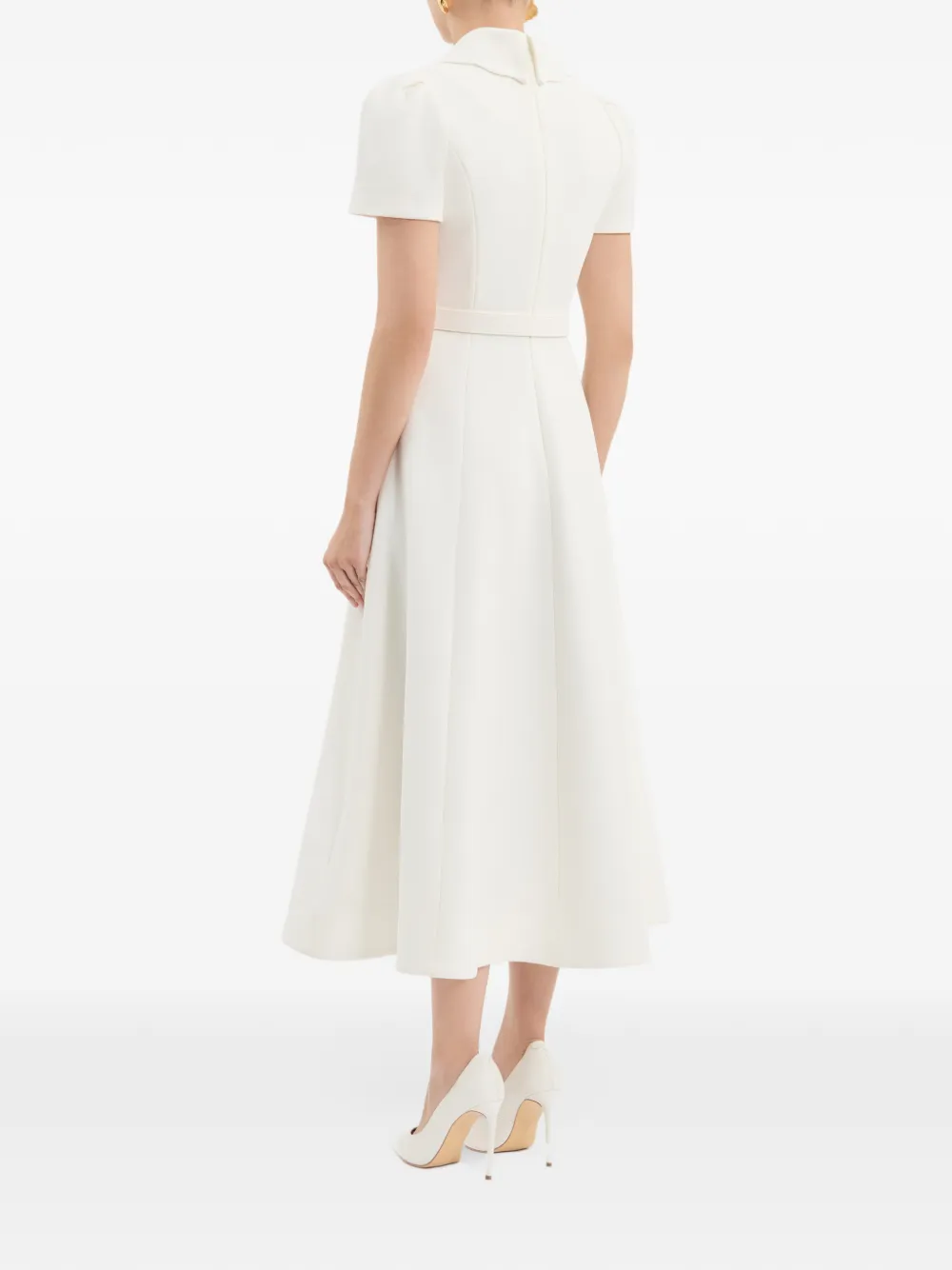 Rebecca Vallance Christopher midi-jurk met korte mouwen Wit