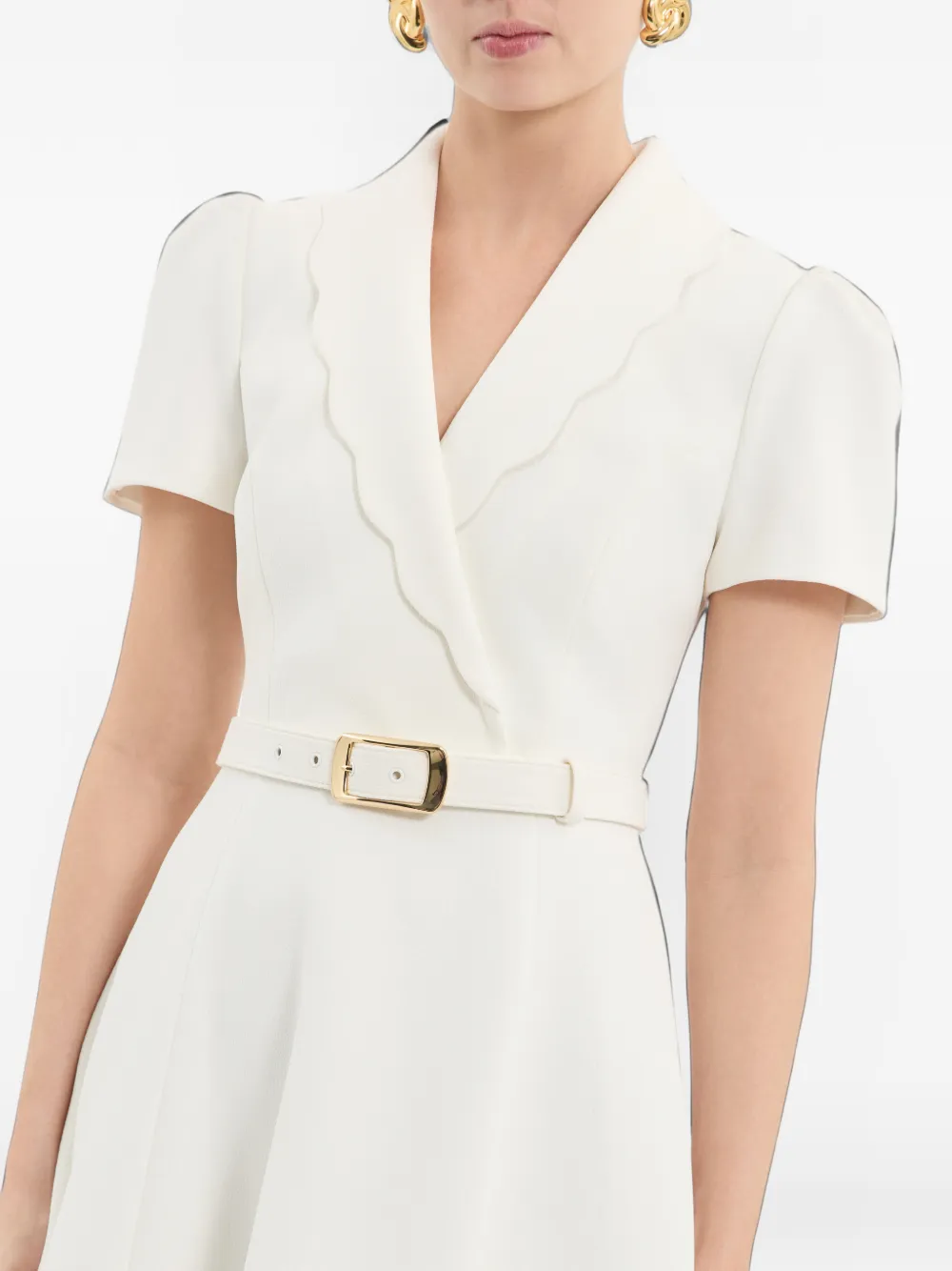 Rebecca Vallance Christopher midi-jurk met korte mouwen Wit