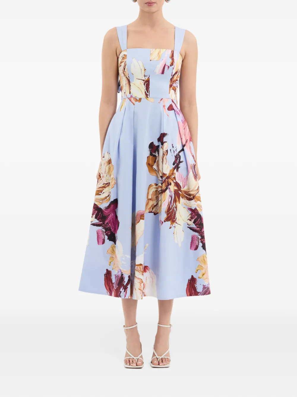 Rebecca Vallance Fleur De Lis midi-jurk met bloemen-print Blauw