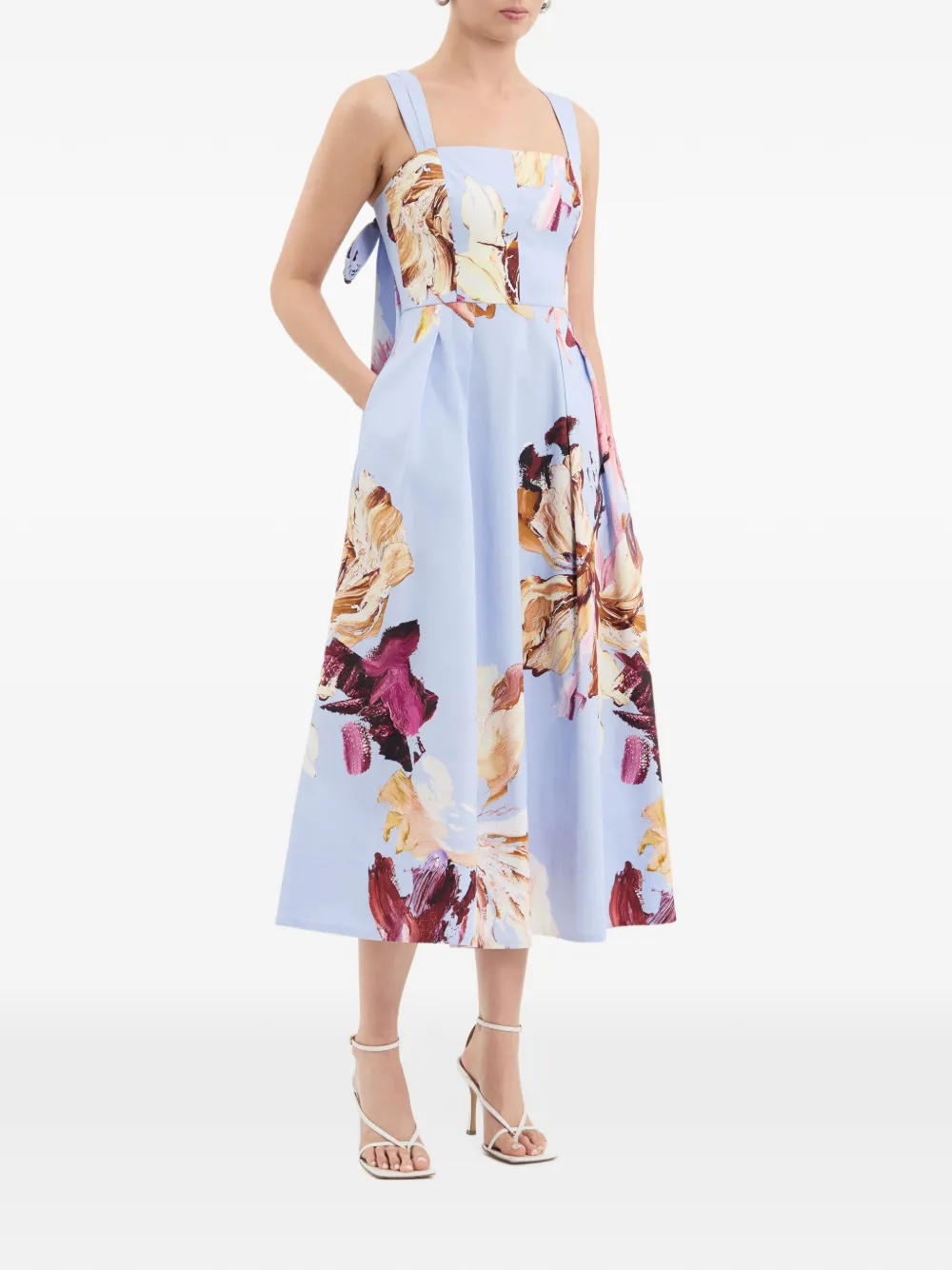Rebecca Vallance Fleur De Lis midi-jurk met bloemen-print Blauw