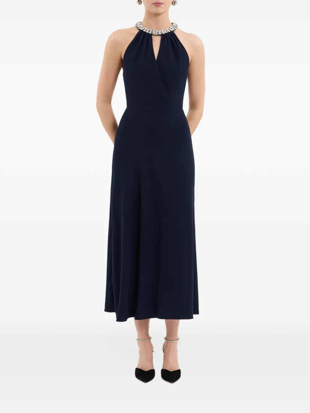 Rebecca Vallance Gimlet midi-jurk met halternek Blauw